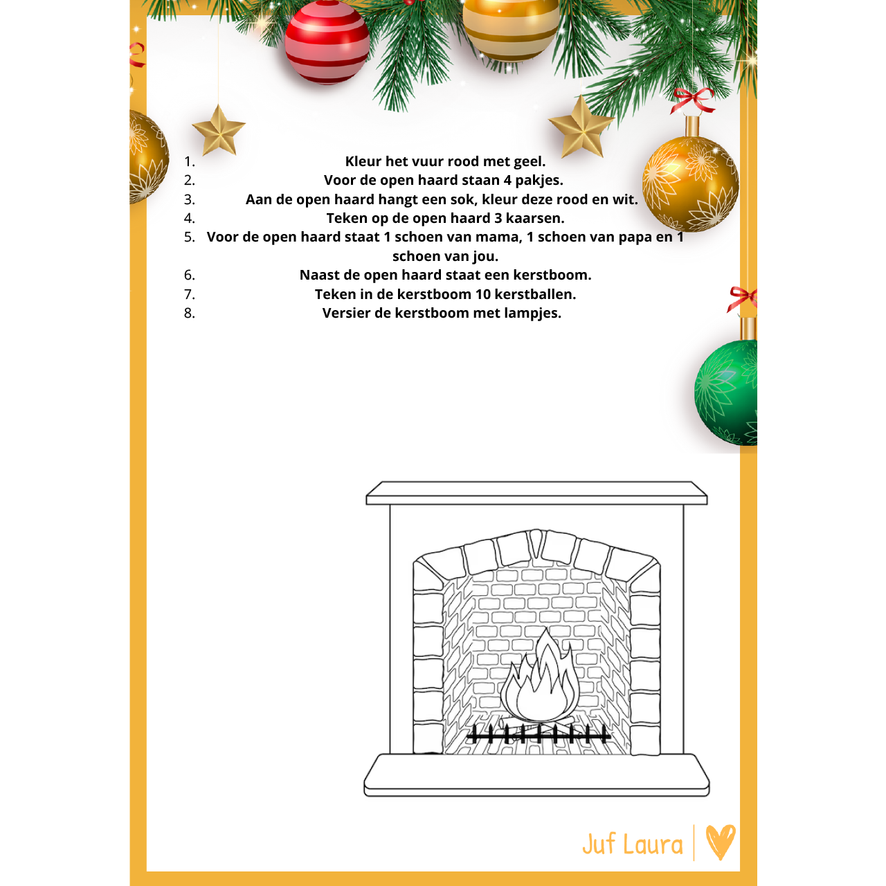 Kerst tekendictee - gemiddeld niveau