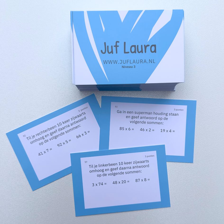 samen rekenen, samen bewegen - kaartjes niveau 3