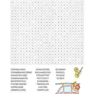 woordzoeker groep 4 - thema zomer